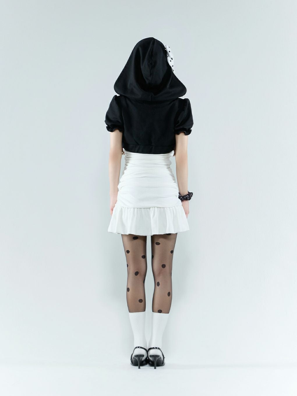 【BUBBLES】ミニパーカーギャザーワンピース