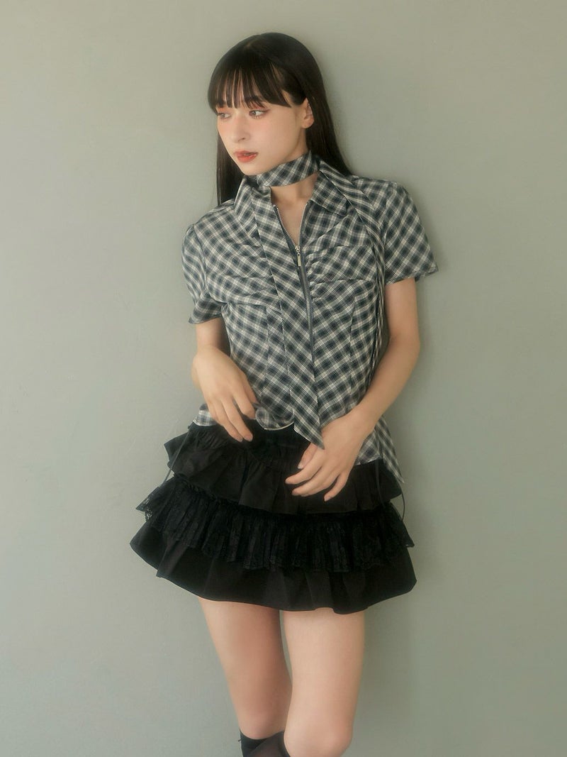BUBBLES】スカーフギャザーシャツトップス | sparkling mall online store