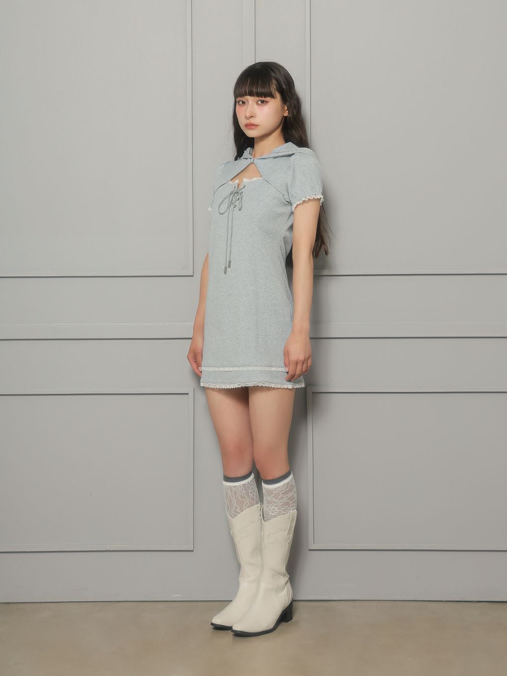 【BUBBLES】フーディーリブワンピース