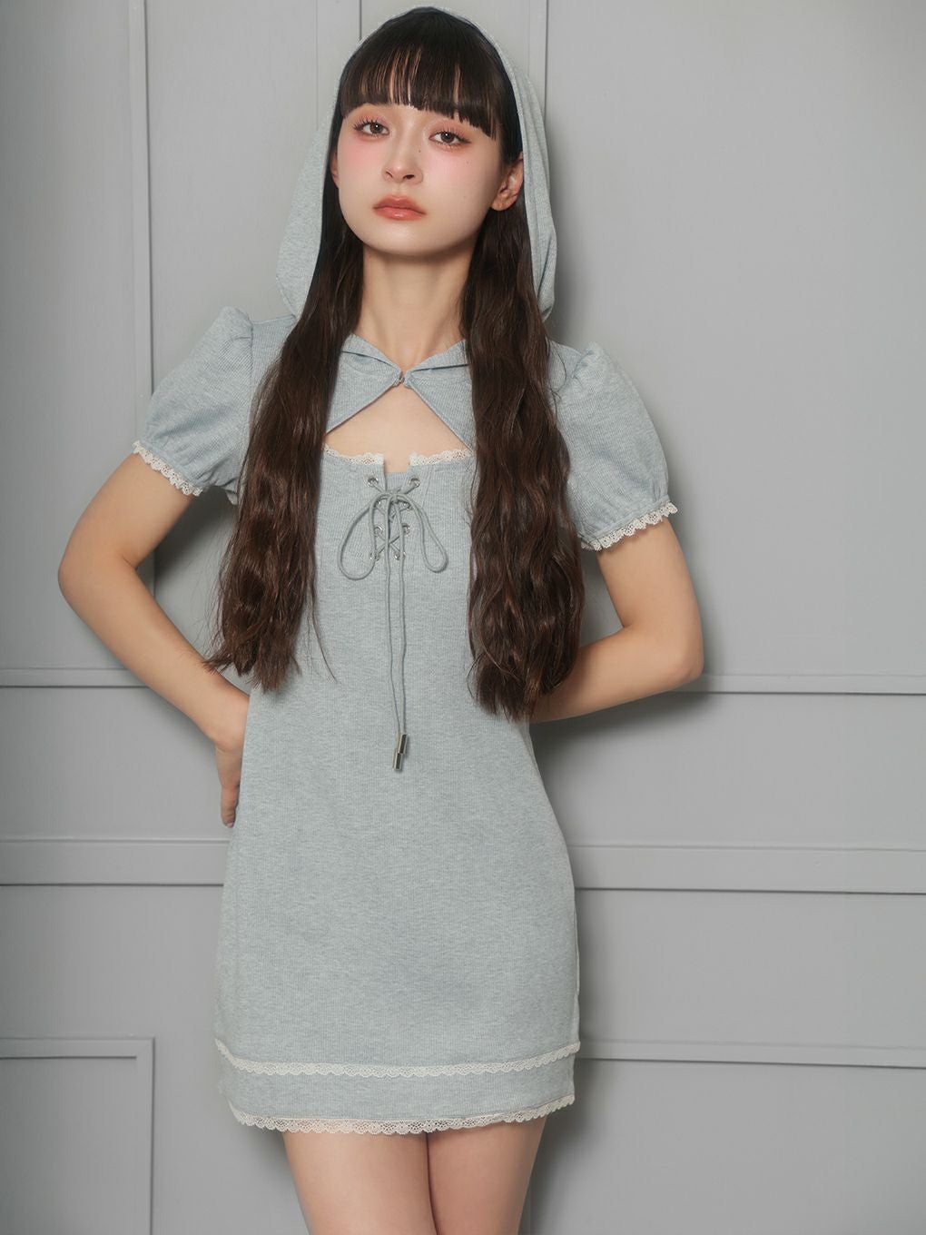 BUBBLES】フーディーリブワンピース | sparkling mall online store