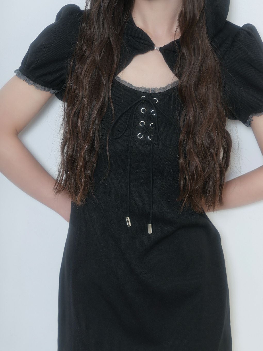 【BUBBLES】フーディーリブワンピース