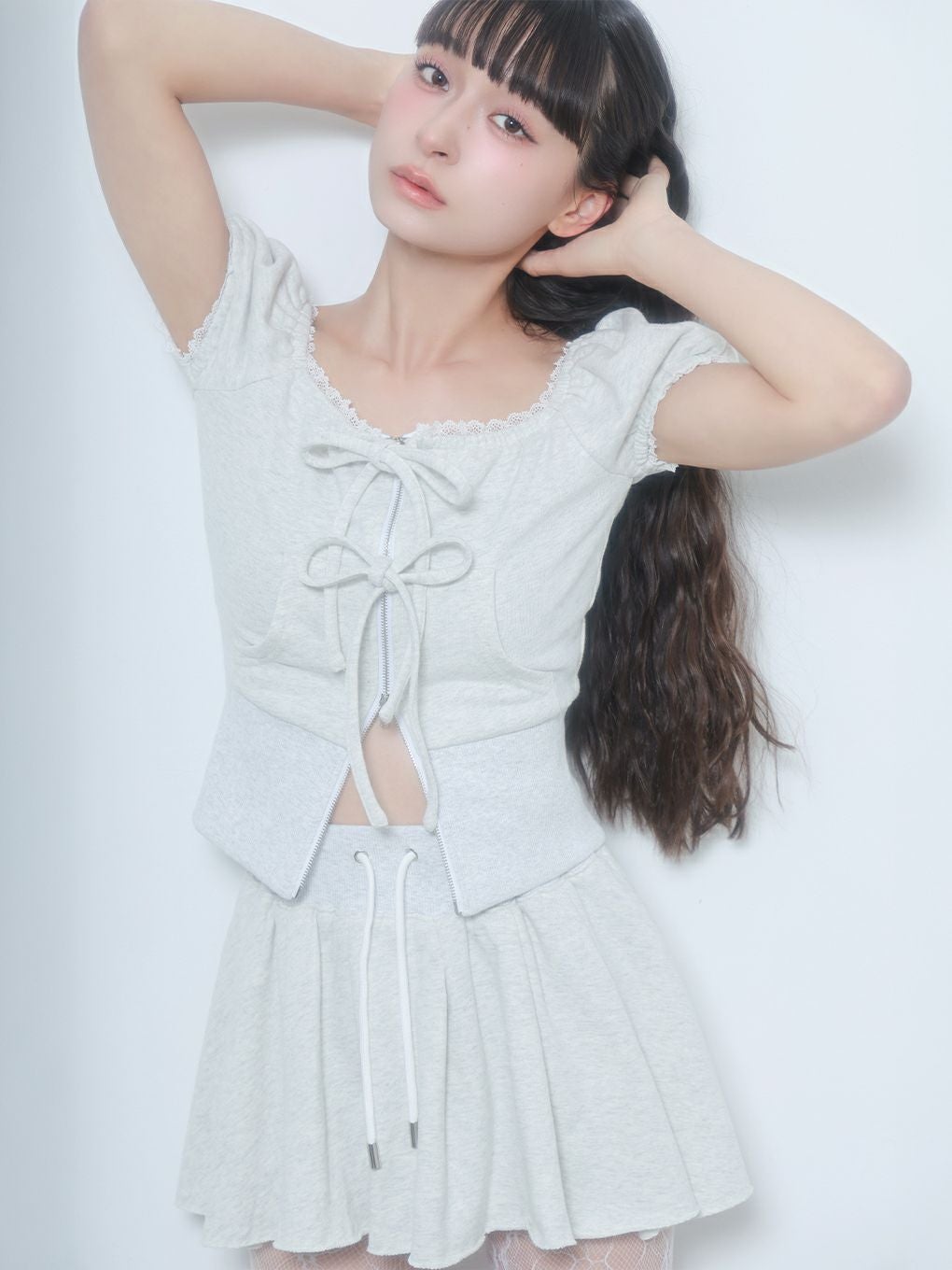 【BUBBLES】スウェットリボンセットアップ