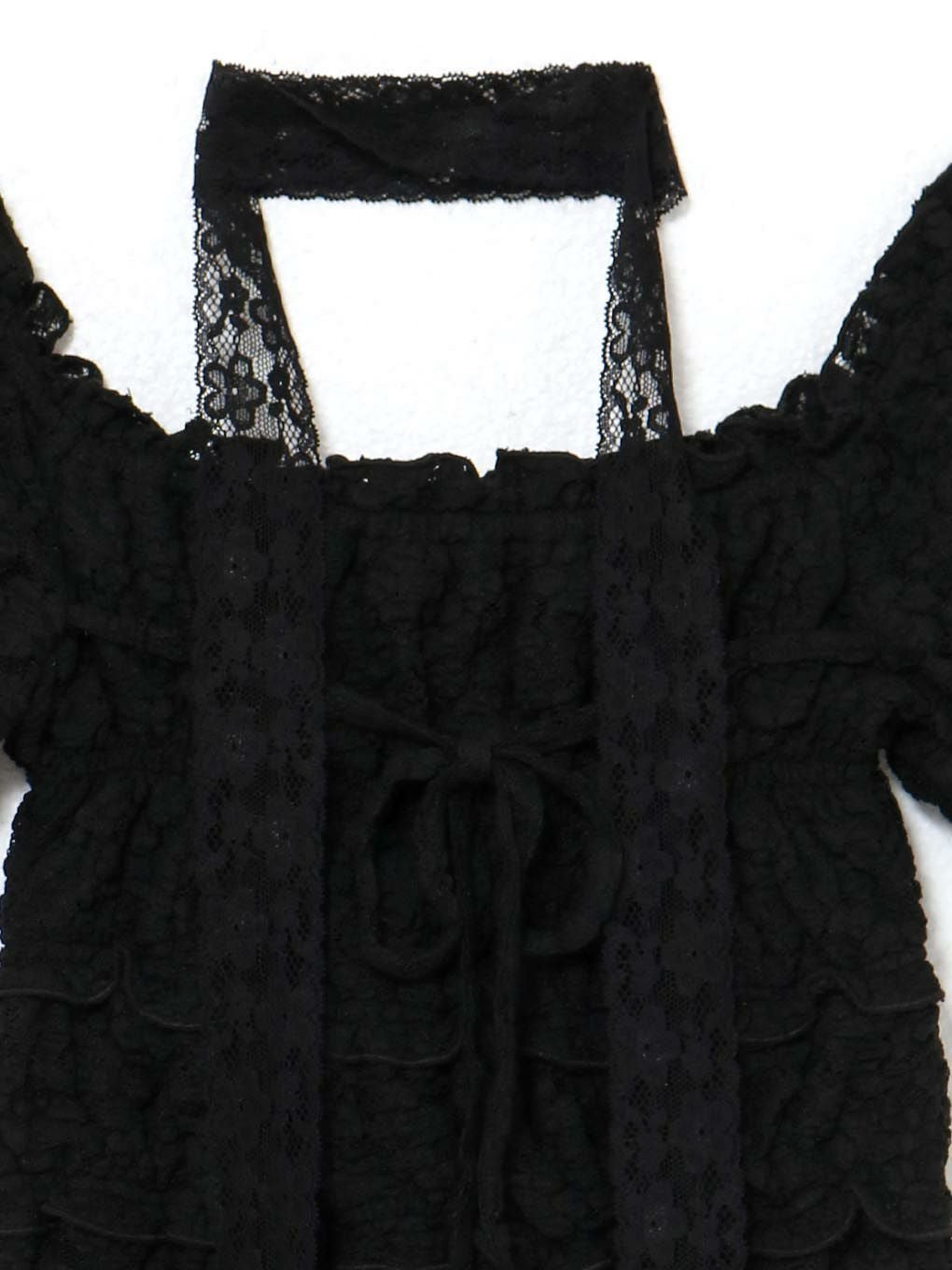 【BUBBLES】シャーリングリボントップス