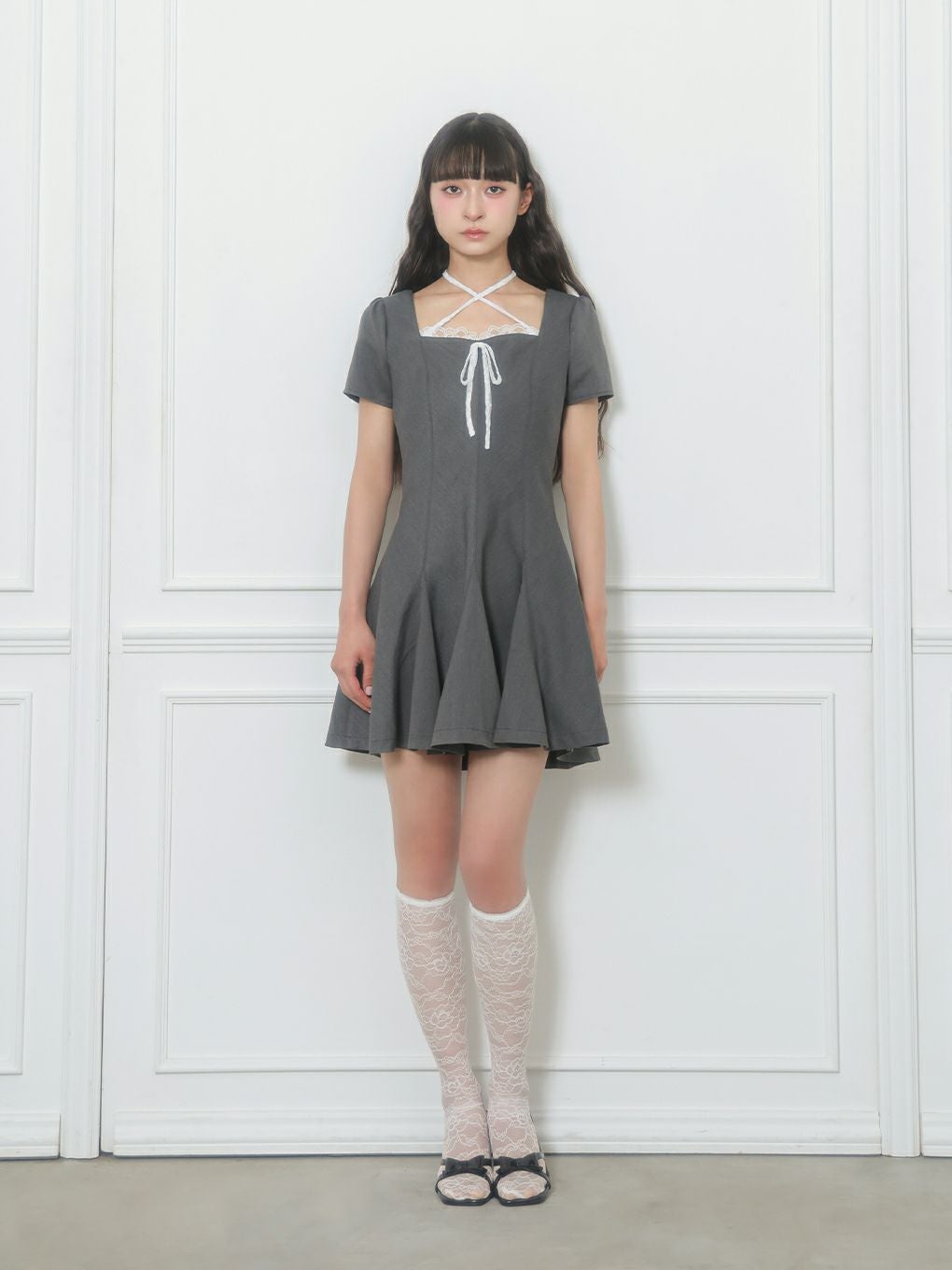 【BUBBLES】パターンフレアガーリーワンピース