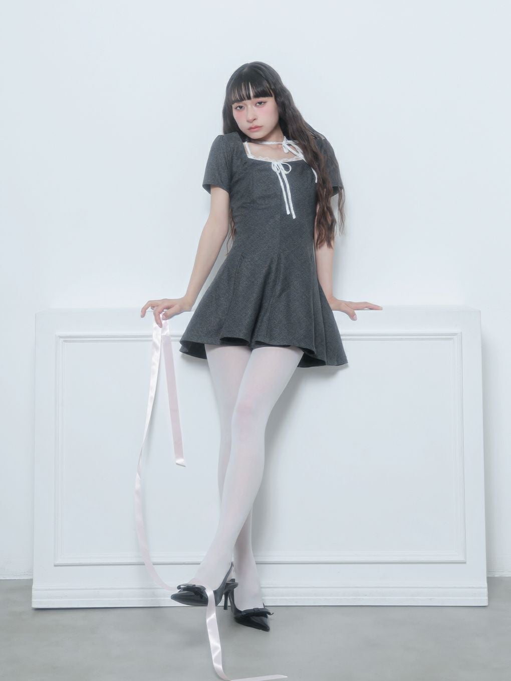 【BUBBLES】パターンフレアガーリーワンピース