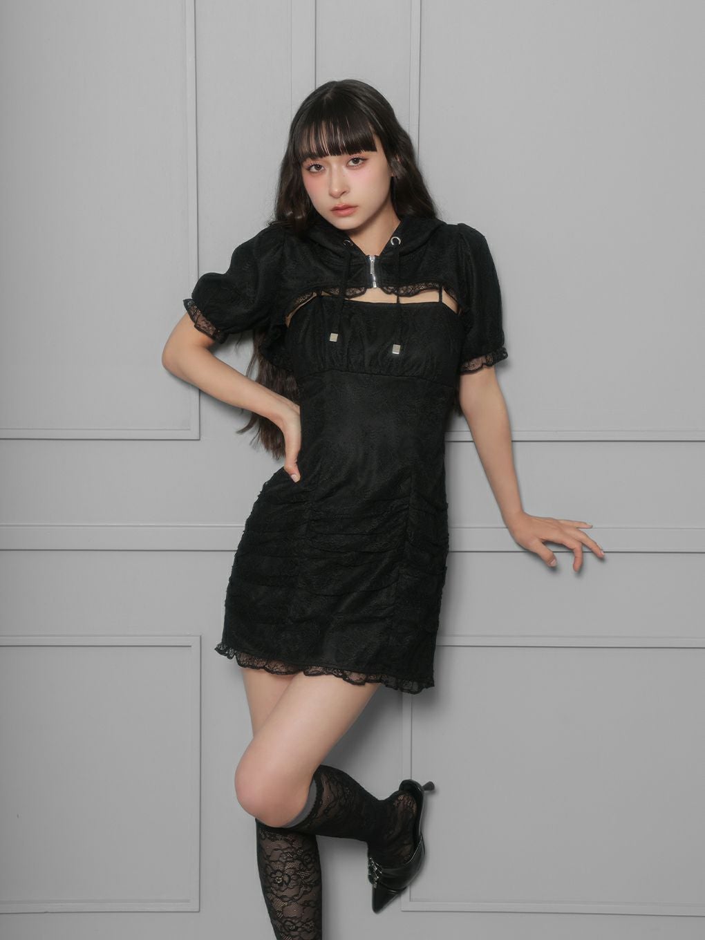 BUBBLES】ギャザーパーカーワンピース | sparkling mall online store