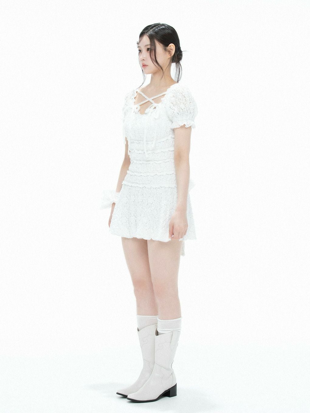 BUBBLES】シャーリングリボンワンピース | sparkling mall online store