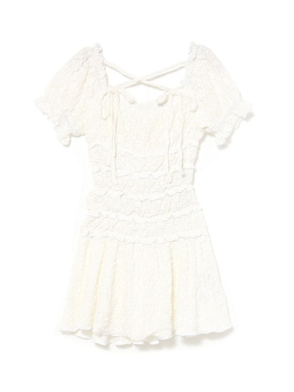 【BUBBLES】シャーリングリボンワンピース