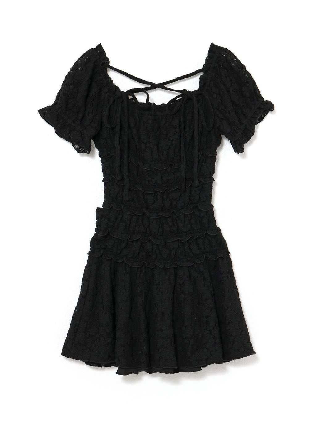 【BUBBLES】シャーリングリボンワンピース