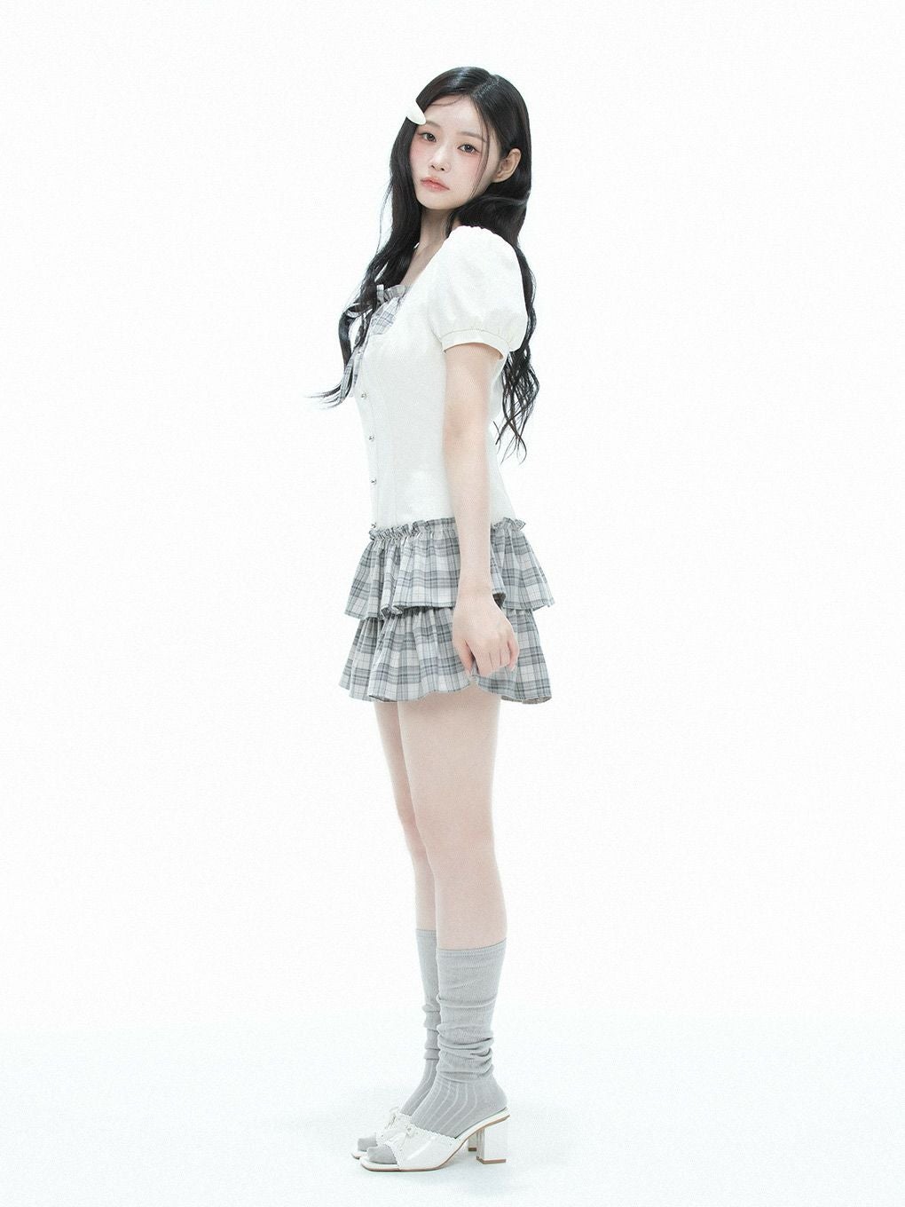 【BUBBLES】リボンデニムワンピース