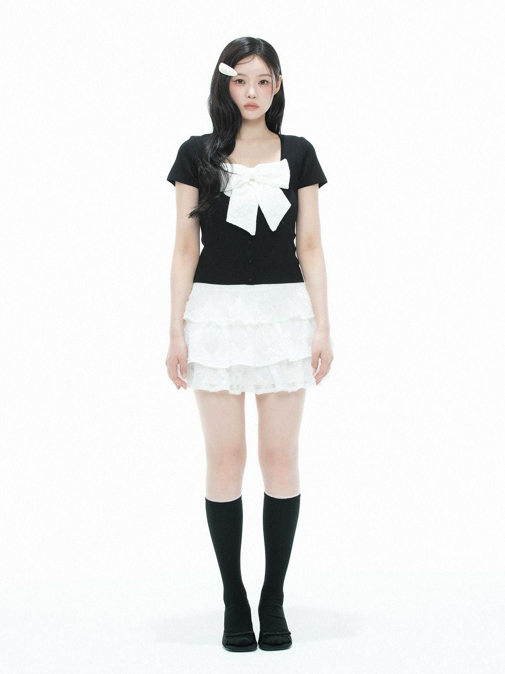 【BUBBLES】リボンニットトップス