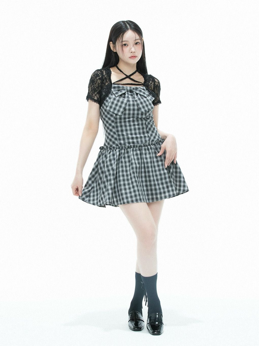 【BUBBLES】レースリボンワンピース