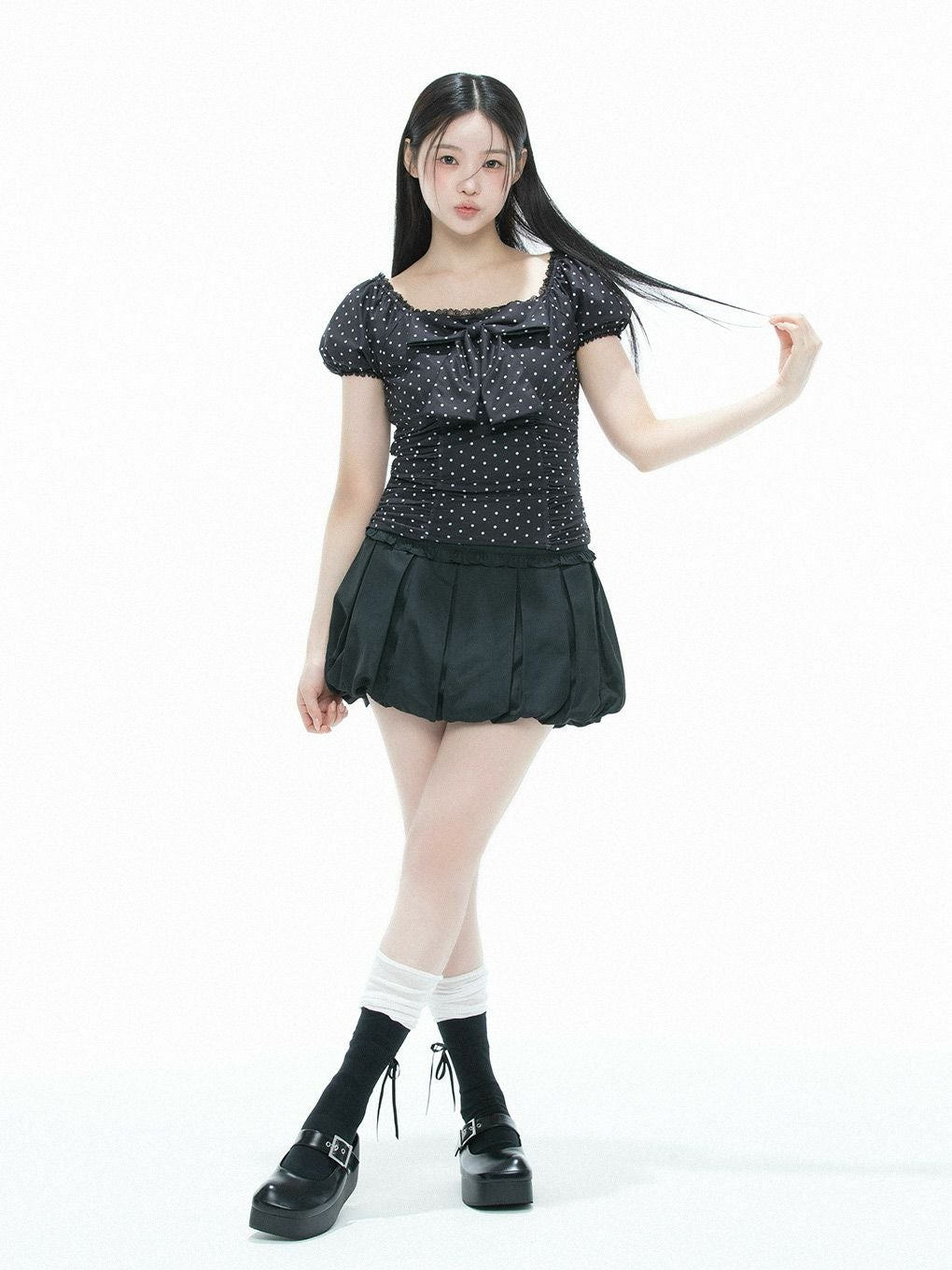 【BUBBLES】プリーツバルーンスカパン