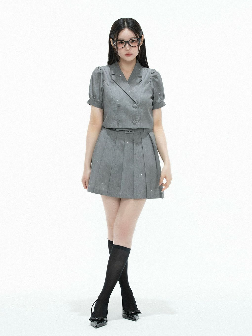 【BUBBLES】クロップドジャケットセットアップ