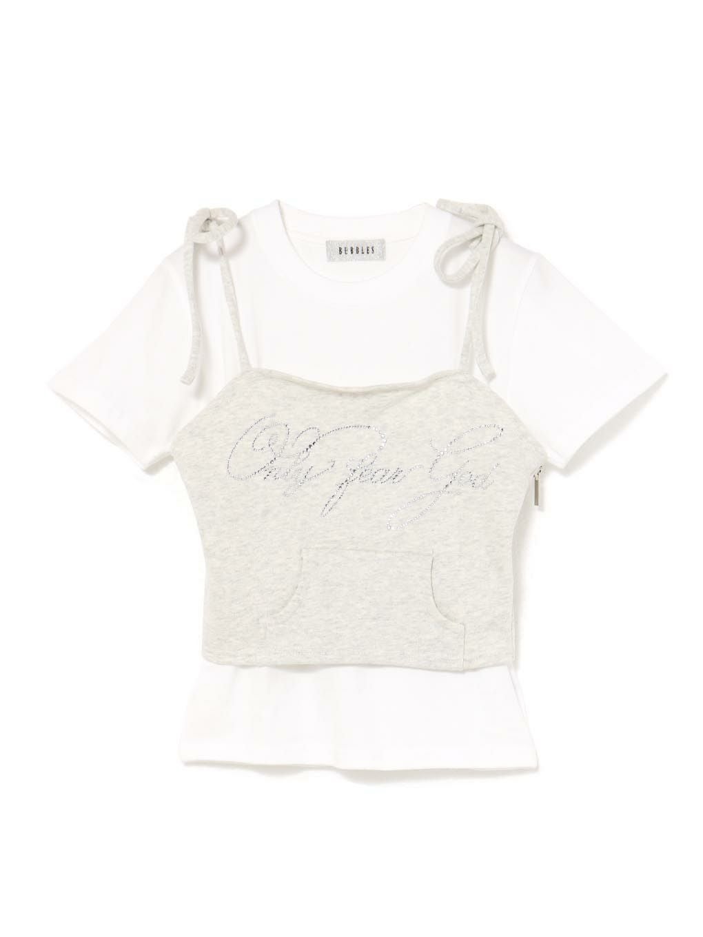 【BUBBLES】ビジューポケットスウェットビスチェ