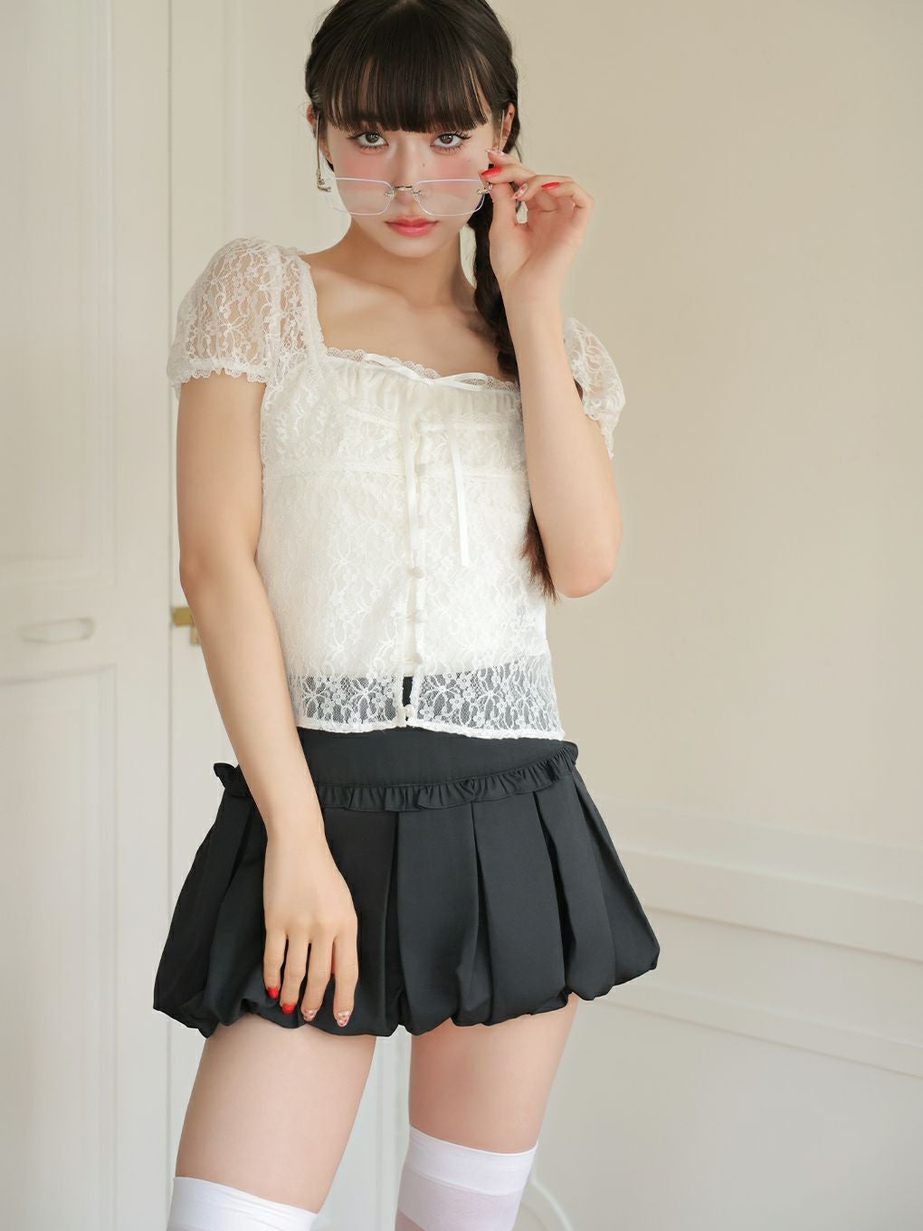 bubbles フラワーレーストップス ブラック BUBBLES】フラワーレーストップス | sparkling mall online store