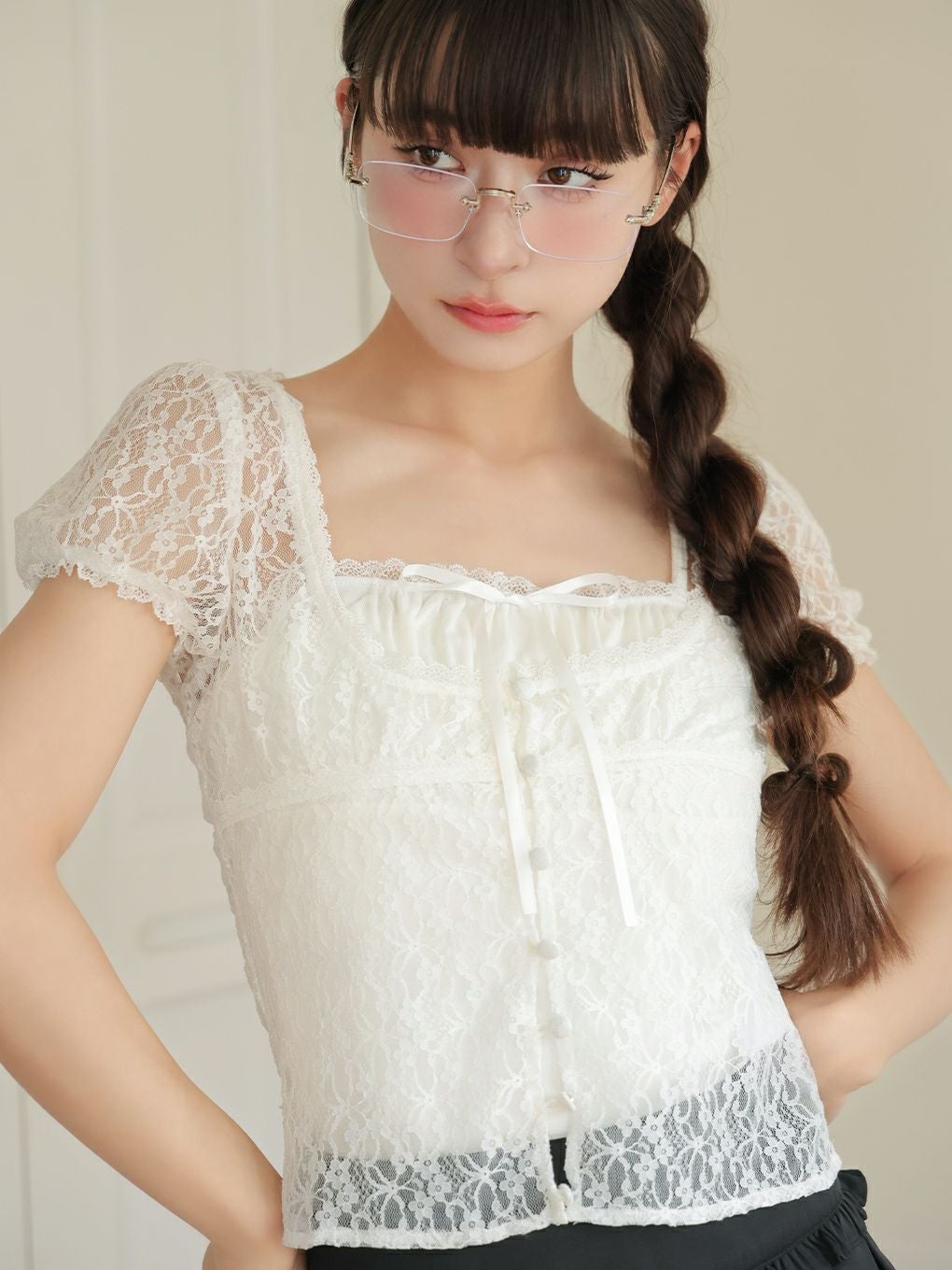 bubbles フラワーレーストップス ブラック BUBBLES】フラワーレーストップス | sparkling mall online store
