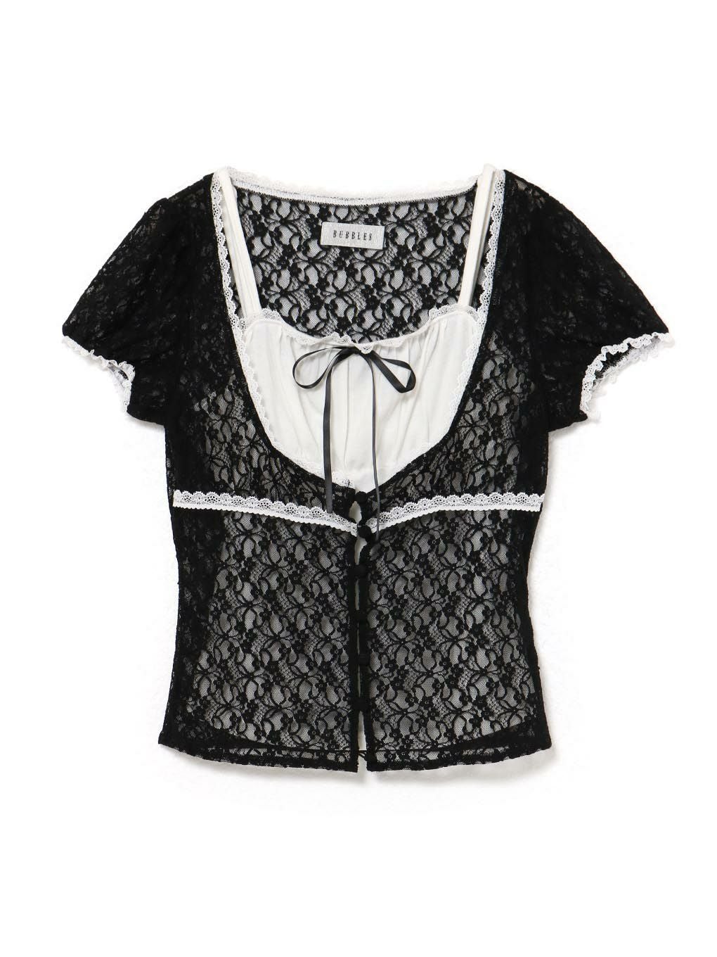 bubbles フラワーレーストップス ブラック BUBBLES】フラワーレーストップス | sparkling mall online store