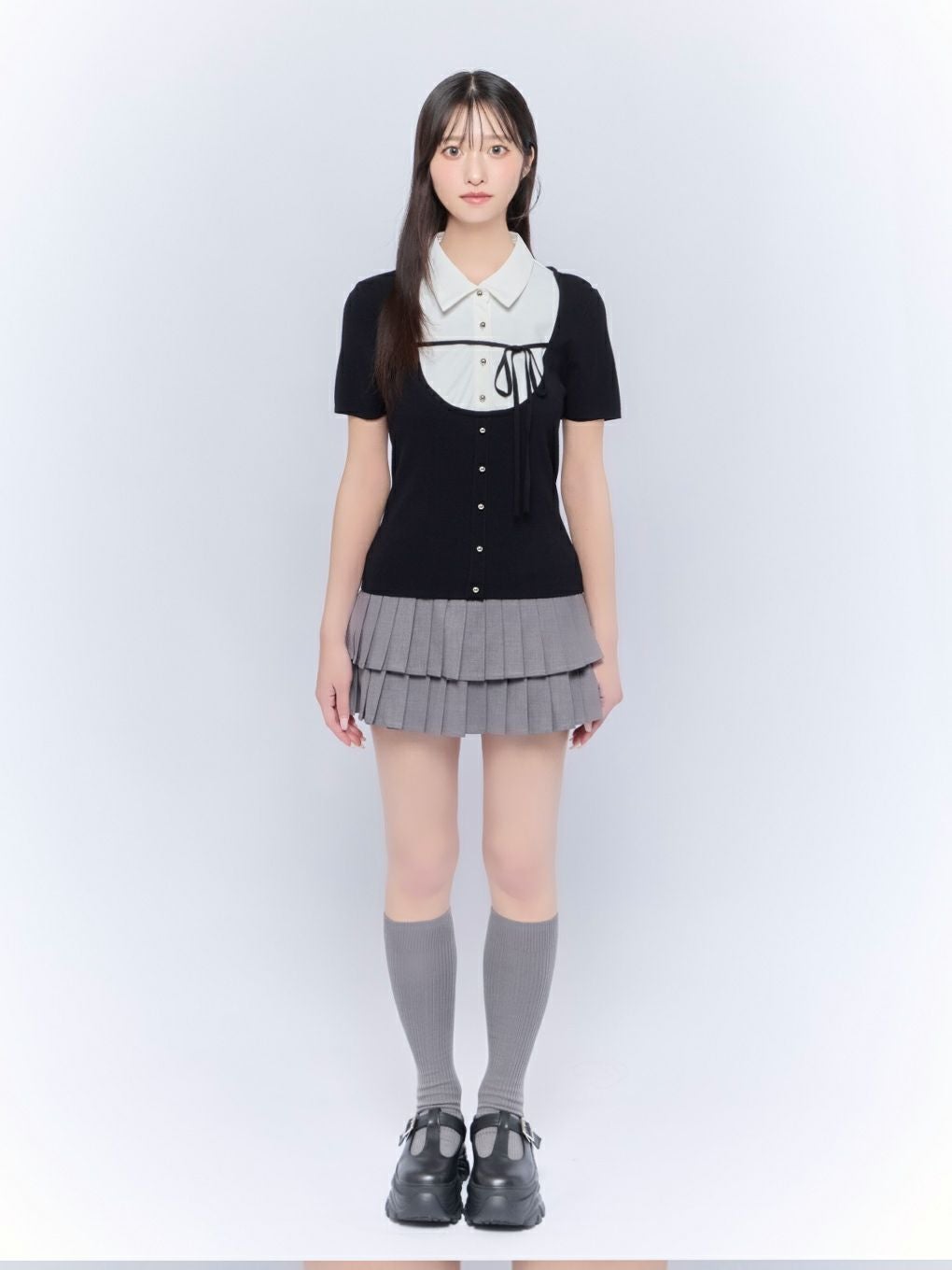 【BUBBLES】スクールガーリーリボントップス