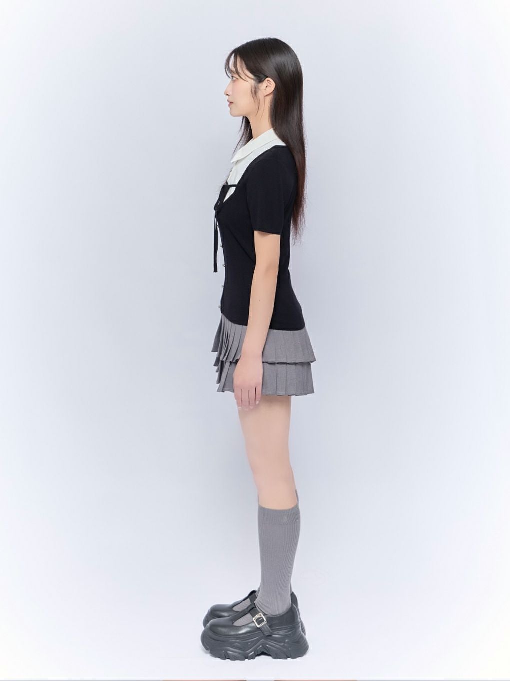 【BUBBLES】スクールガーリーリボントップス