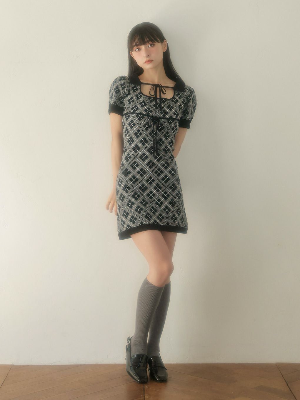 BUBBLES】チェックリボンワンピース | sparkling mall online store