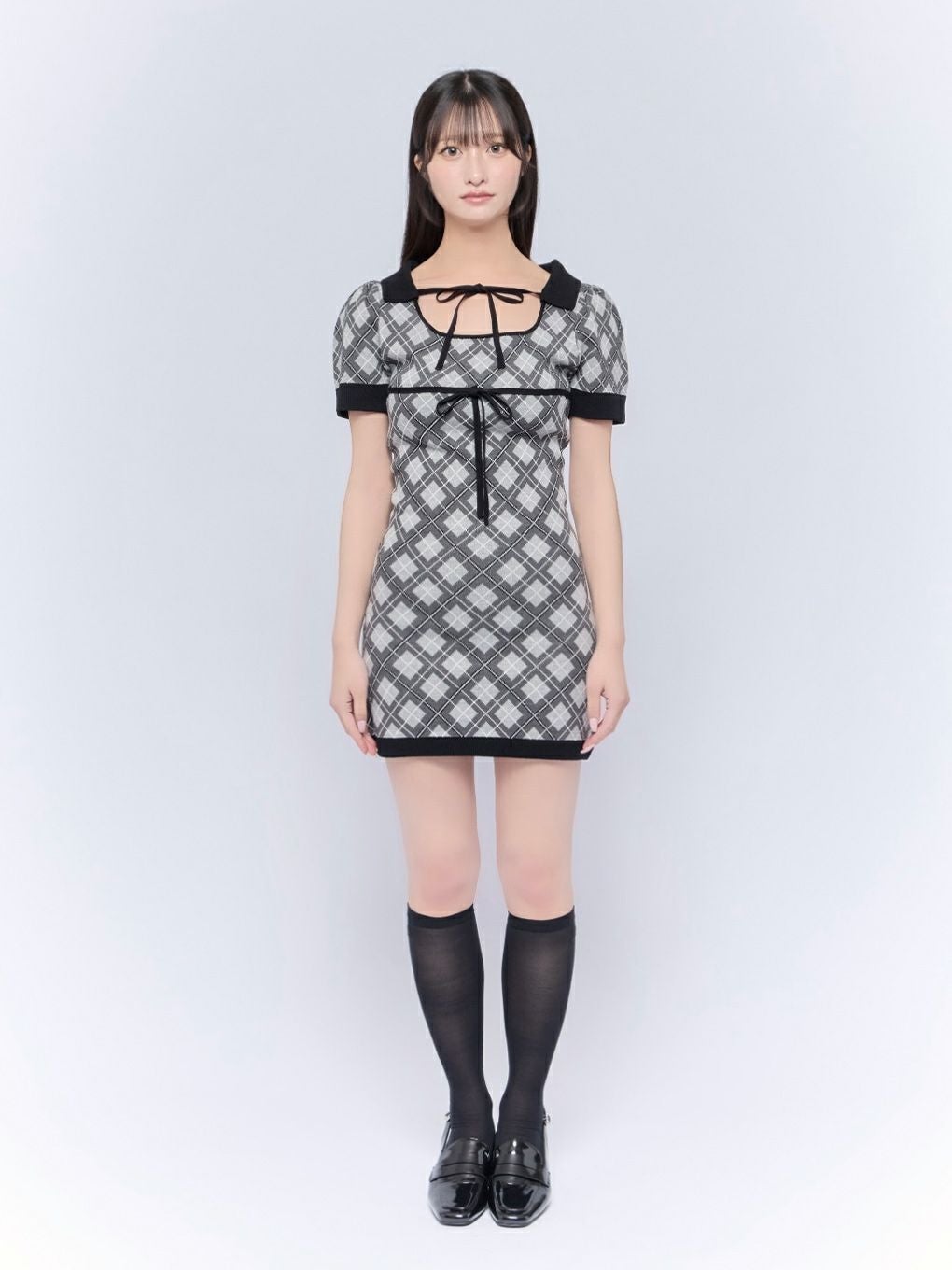 BUBBLES】チェックリボンワンピース | sparkling mall online store