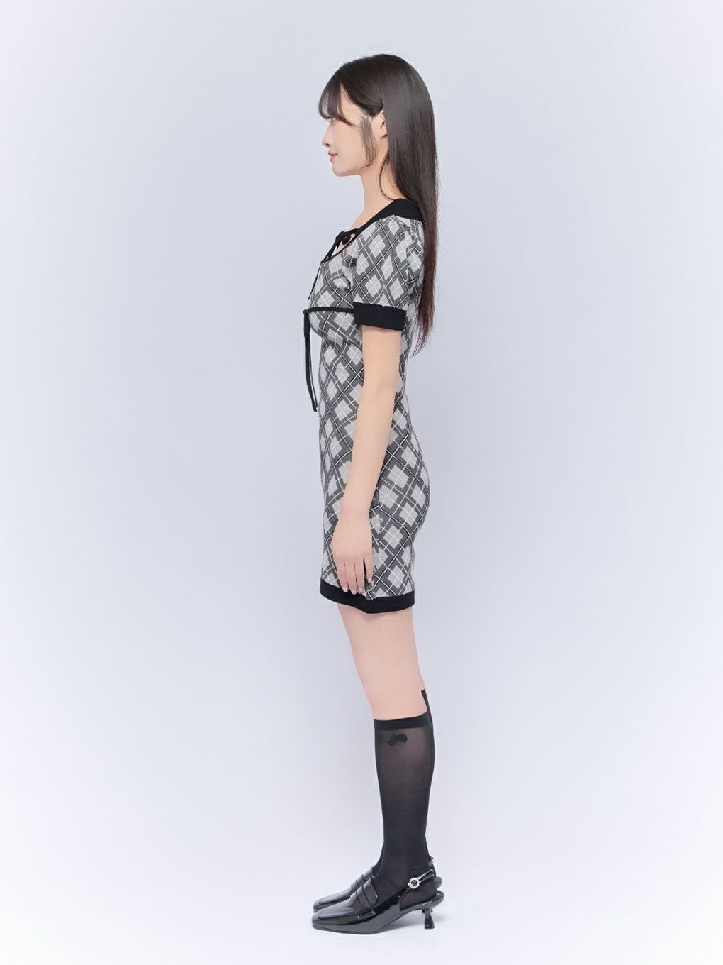 【BUBBLES】チェックリボンワンピース