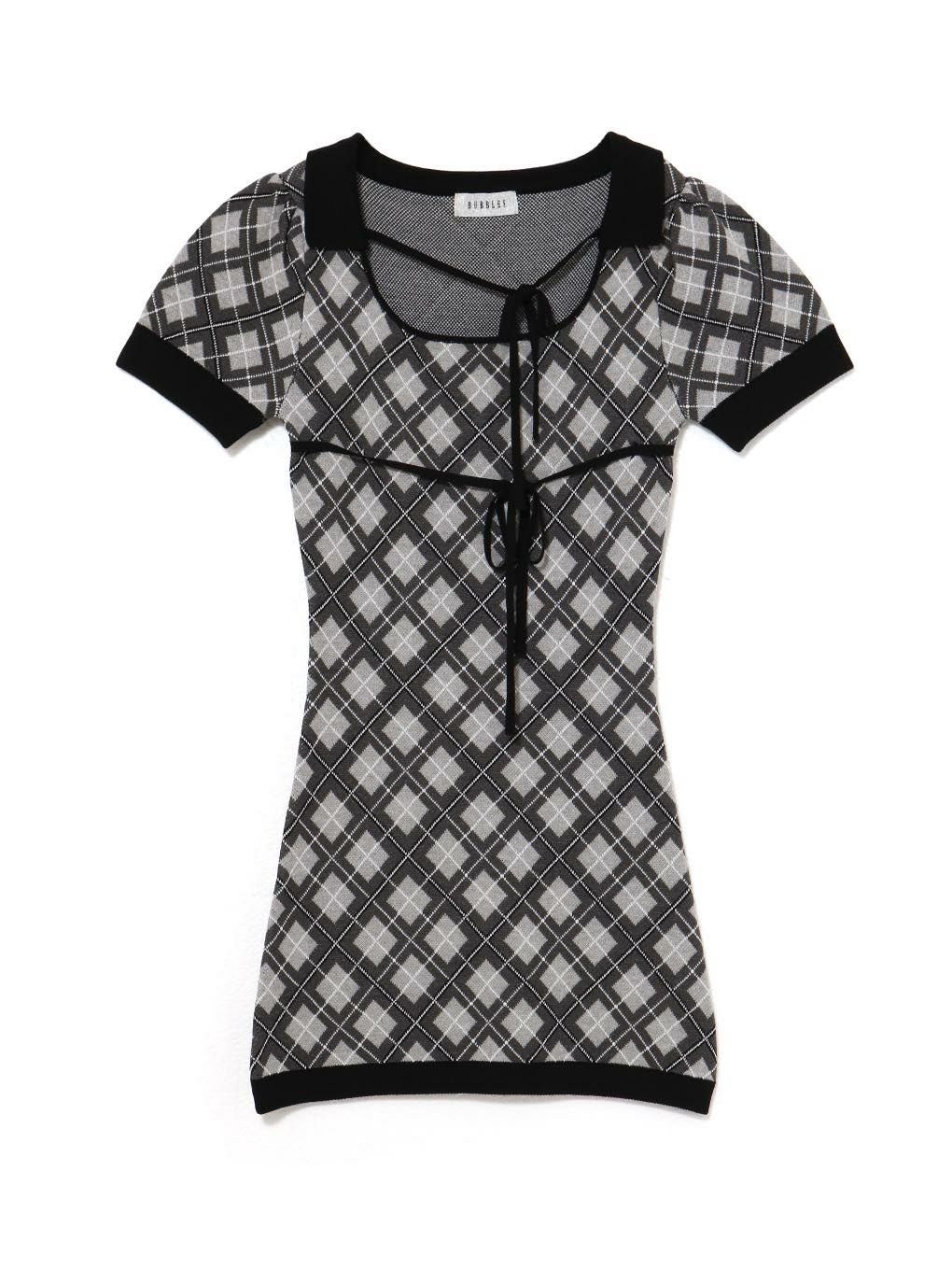 【BUBBLES】チェックリボンワンピース