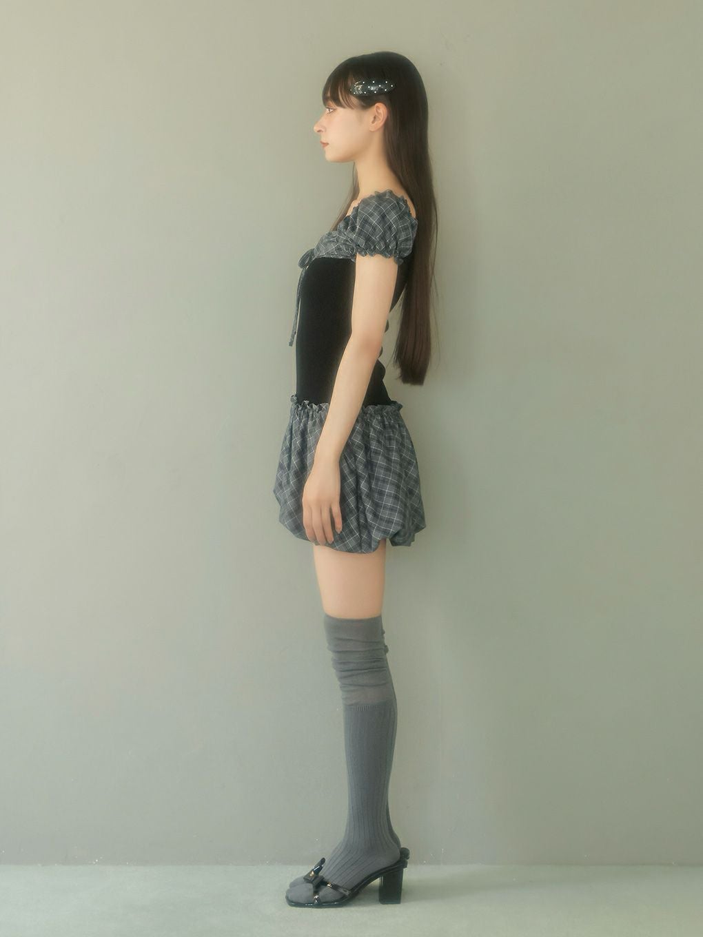 【BUBBLES】バルーンチェックワンピース