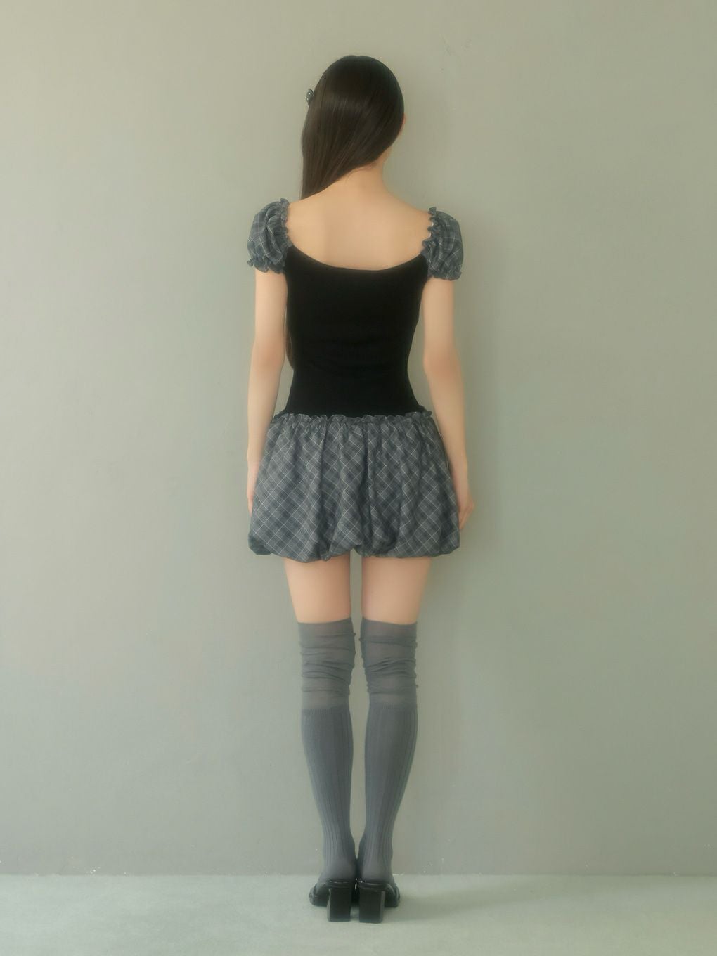 【BUBBLES】バルーンチェックワンピース