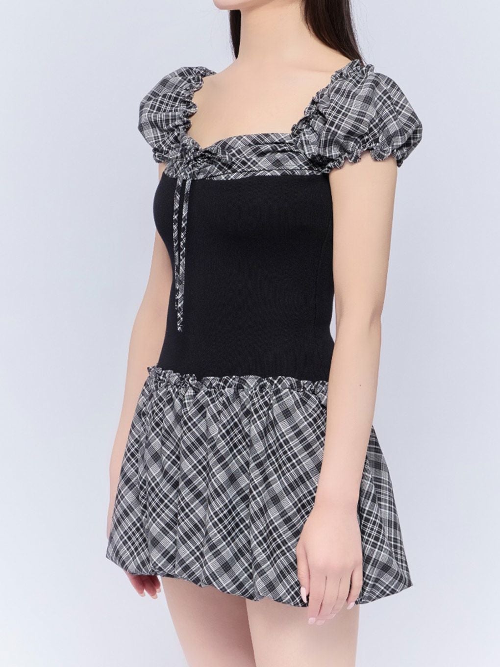 【BUBBLES】バルーンチェックワンピース