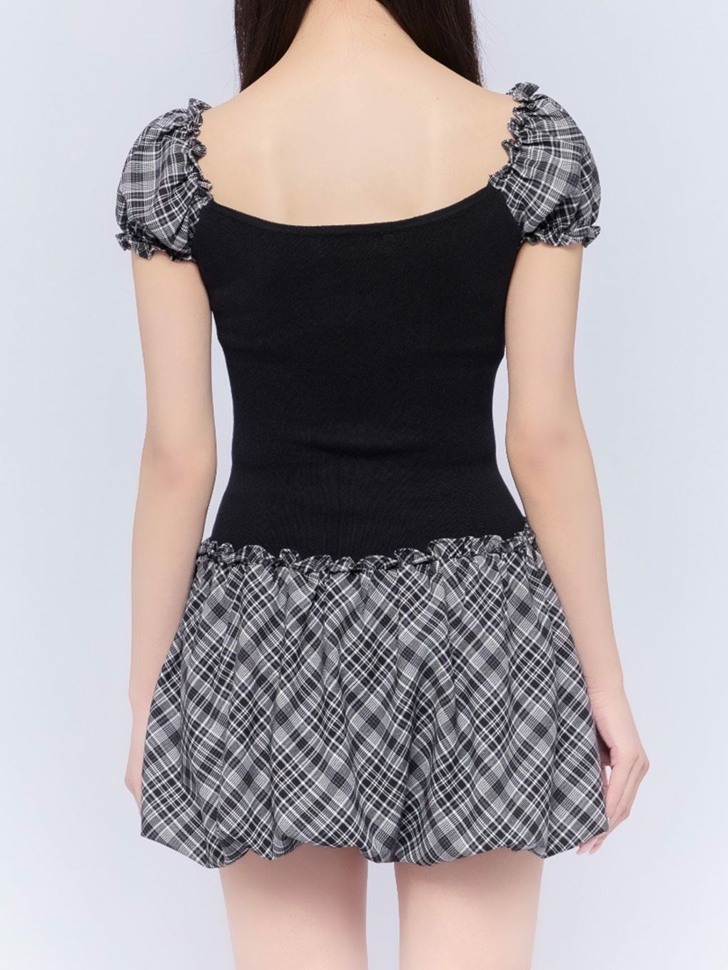 【BUBBLES】バルーンチェックワンピース