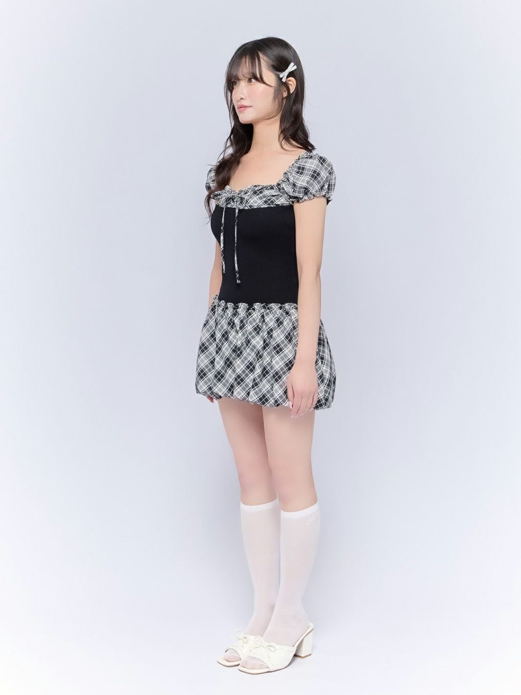 BUBBLES】バルーンチェックワンピース | sparkling mall online store