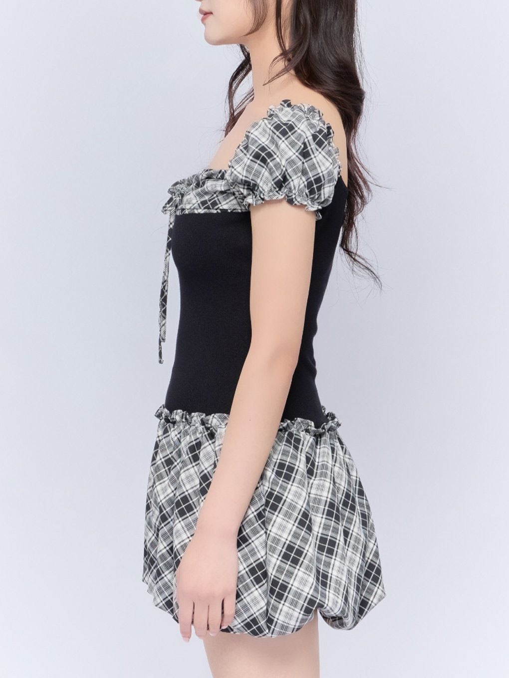 【BUBBLES】バルーンチェックワンピース