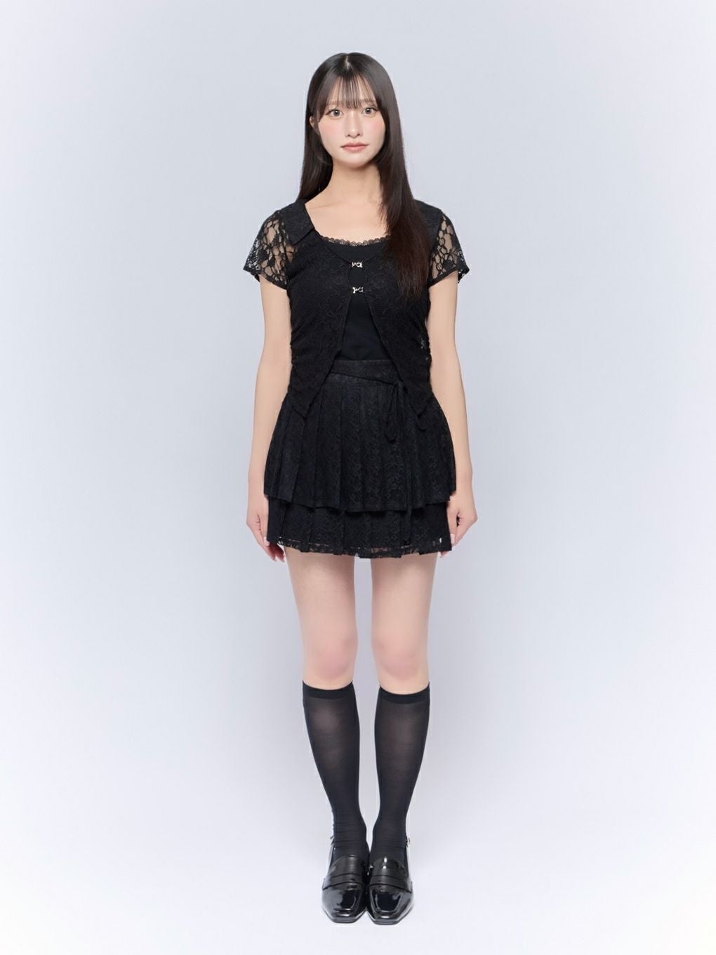 【BUBBLES】ティアードプリーツスカパン