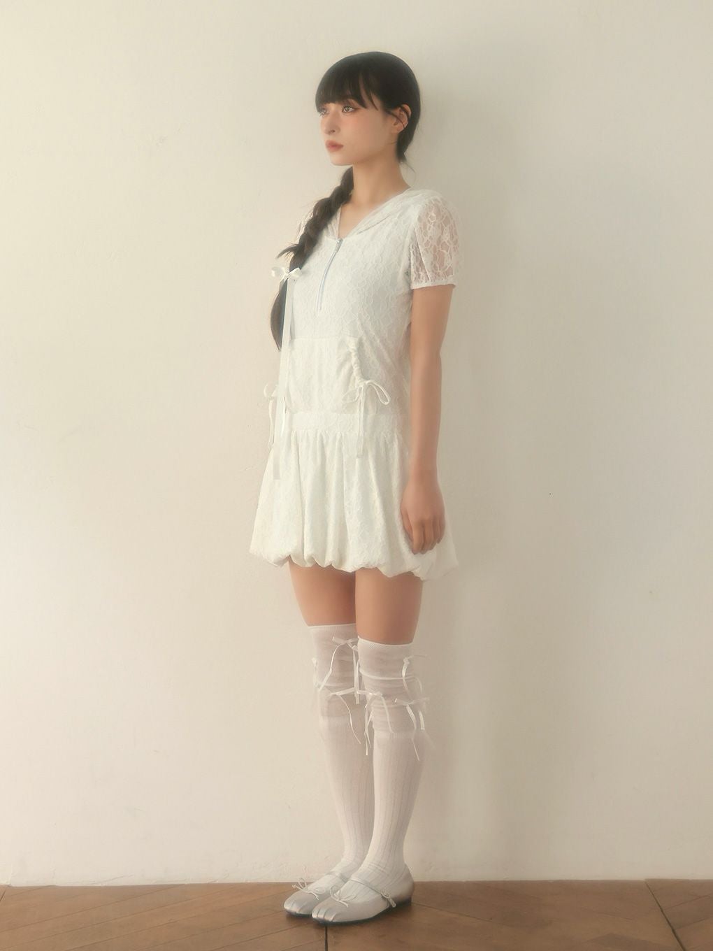 BUBBLES】レースパーカーバルーンワンピース | sparkling mall online