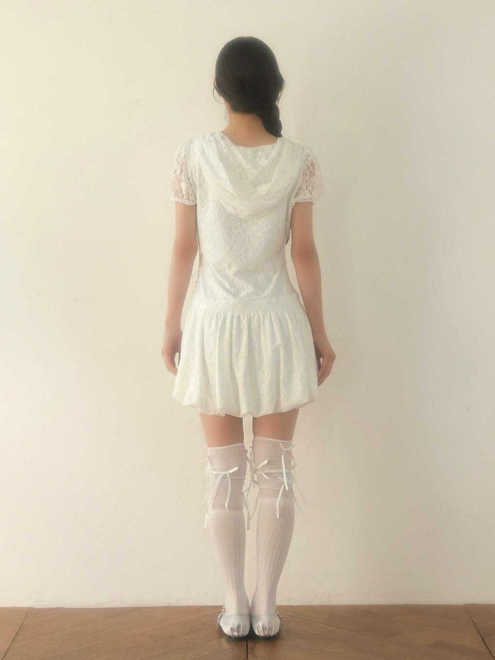 【BUBBLES】レースパーカーバルーンワンピース