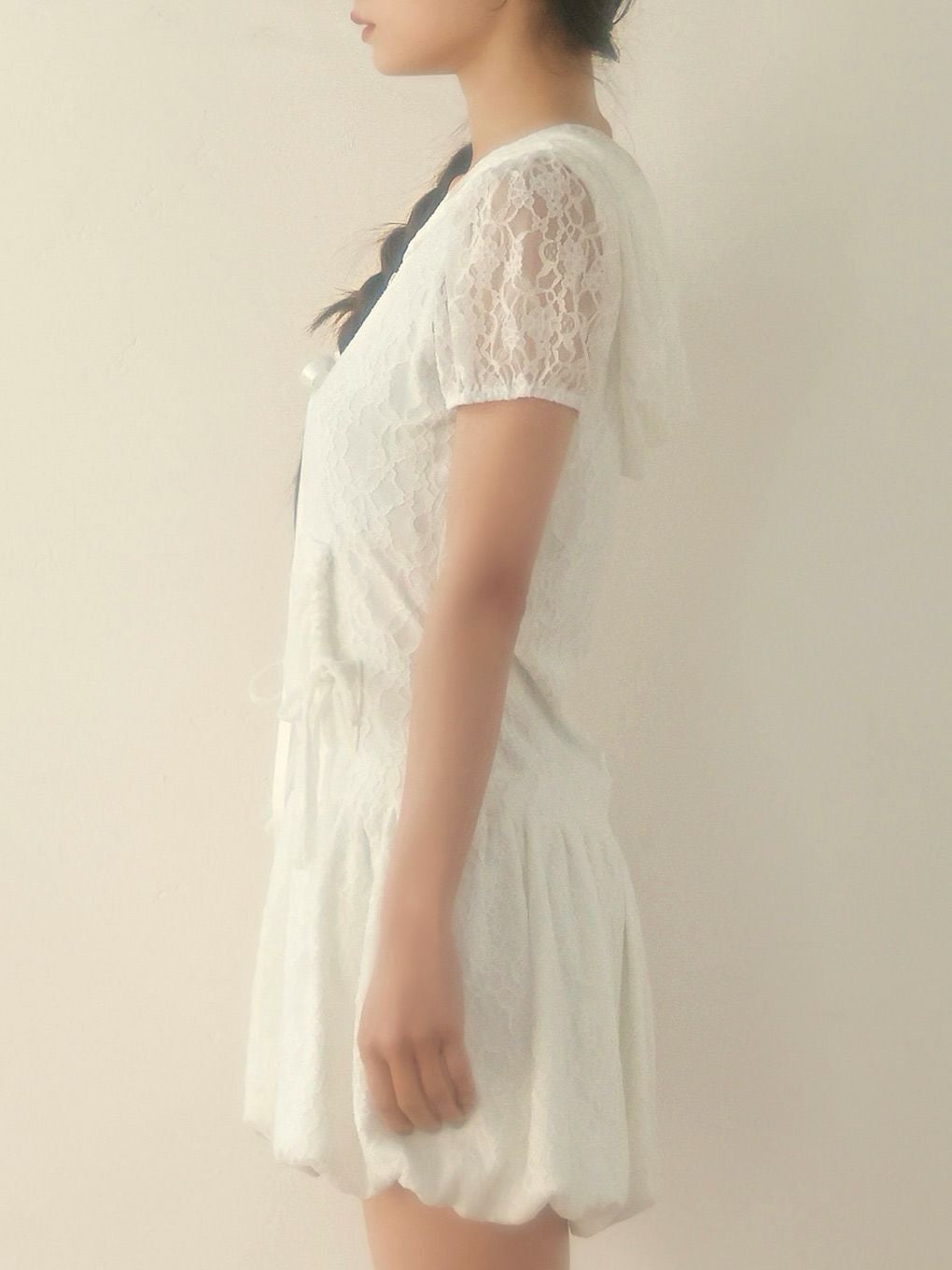 【BUBBLES】レースパーカーバルーンワンピース