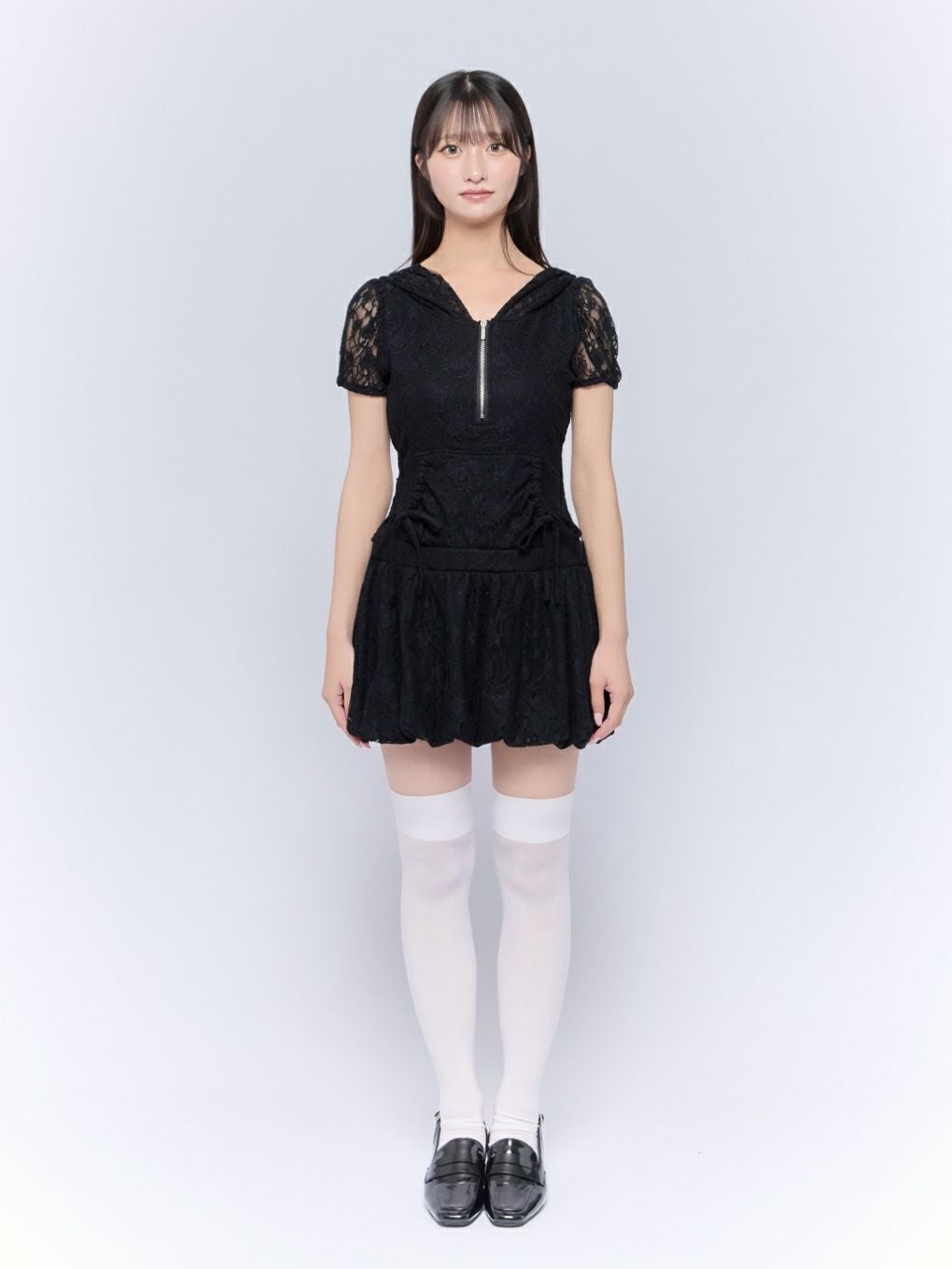【BUBBLES】レースパーカーバルーンワンピース