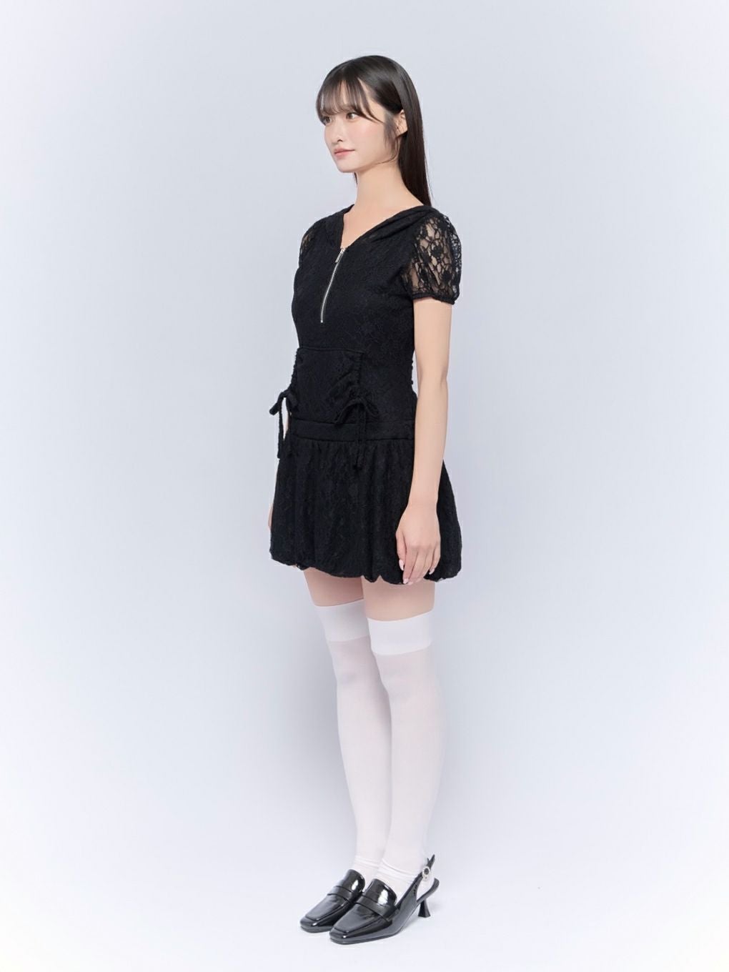 【BUBBLES】レースパーカーバルーンワンピース