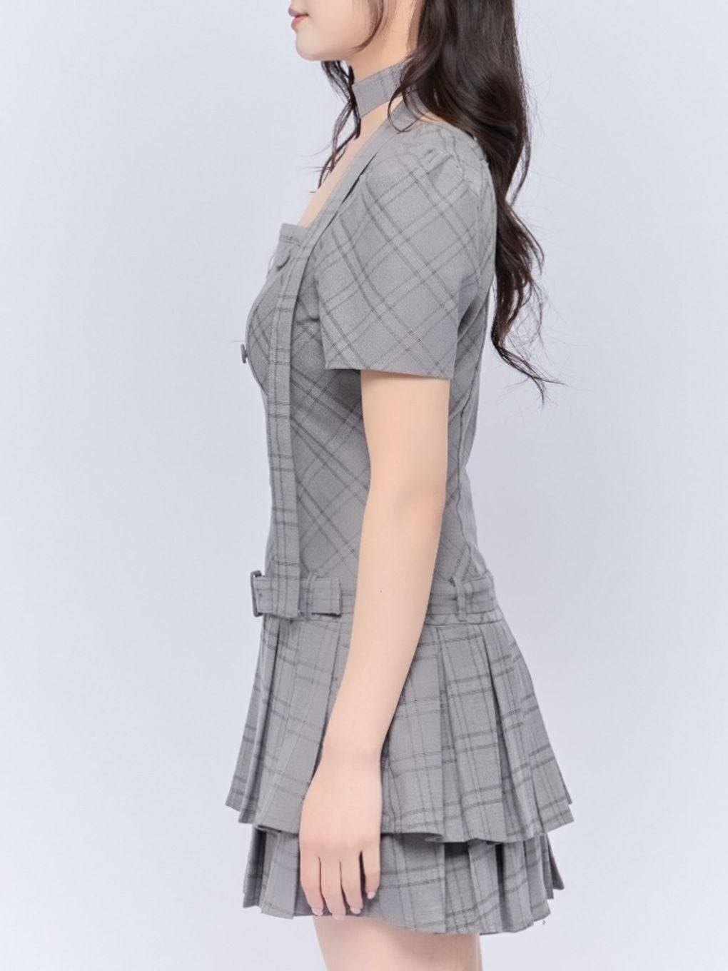 【BUBBLES】スクエアプリーツワンピース