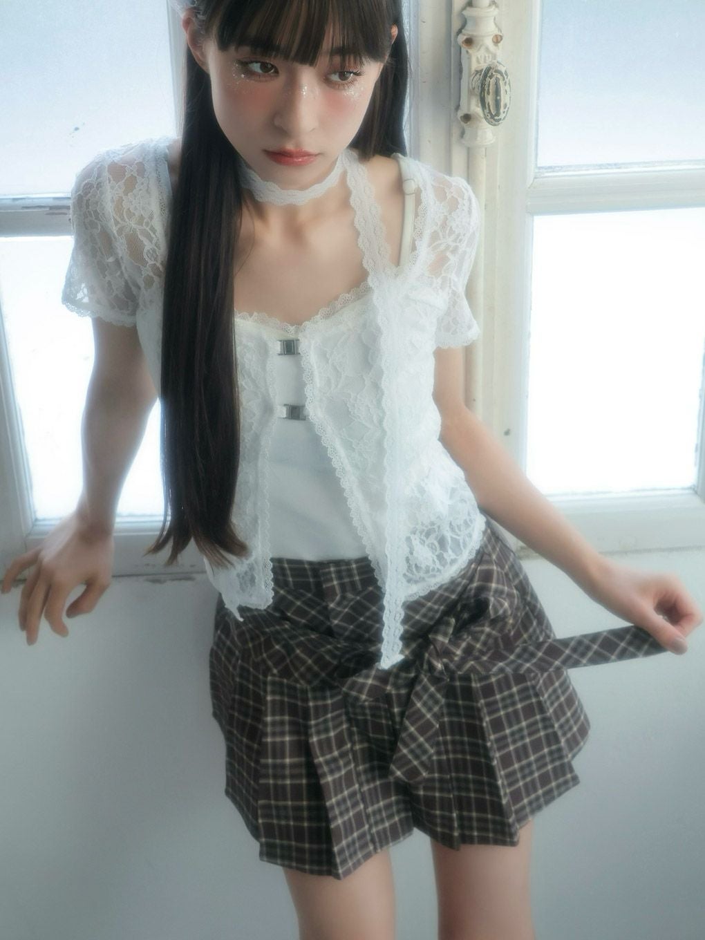 【BUBBLES】リボンプリーツスカパン