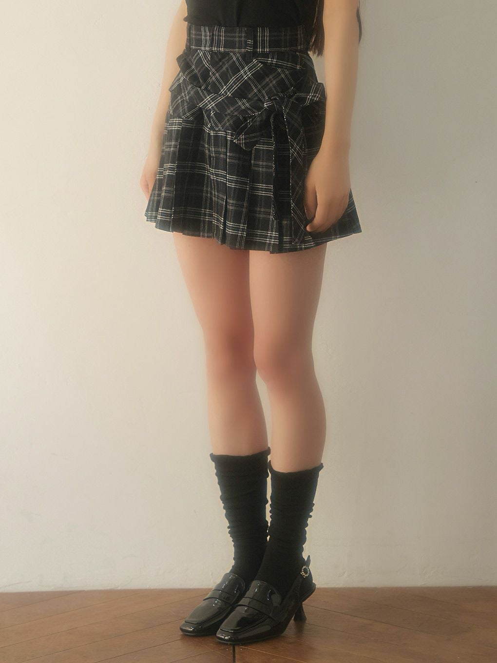 【BUBBLES】リボンプリーツスカパン