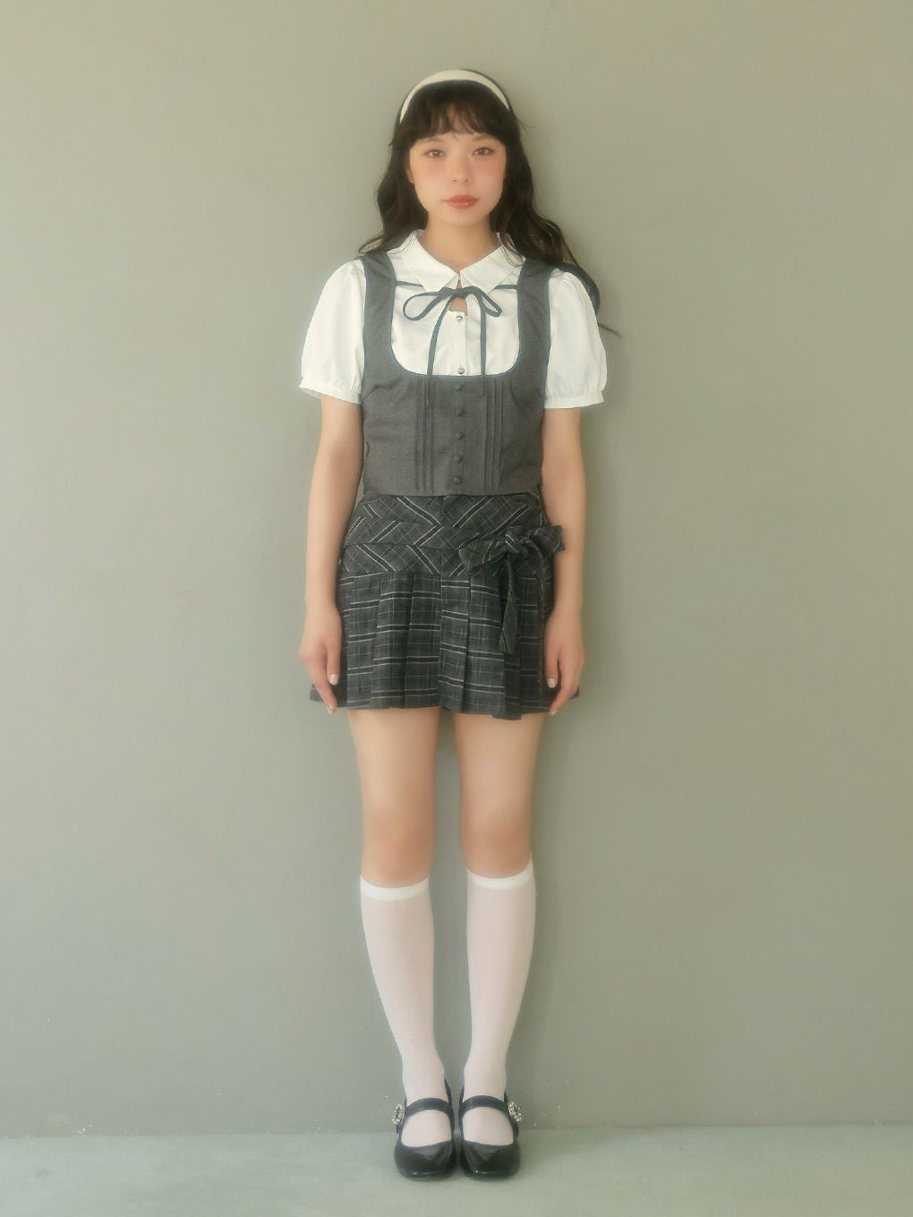 【BUBBLES】リボンプリーツスカパン