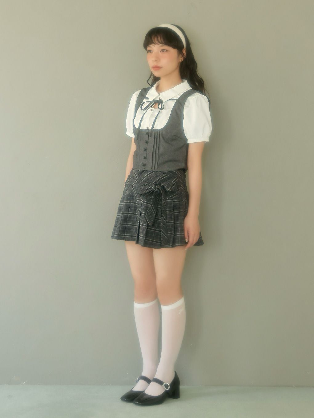 【BUBBLES】リボンプリーツスカパン