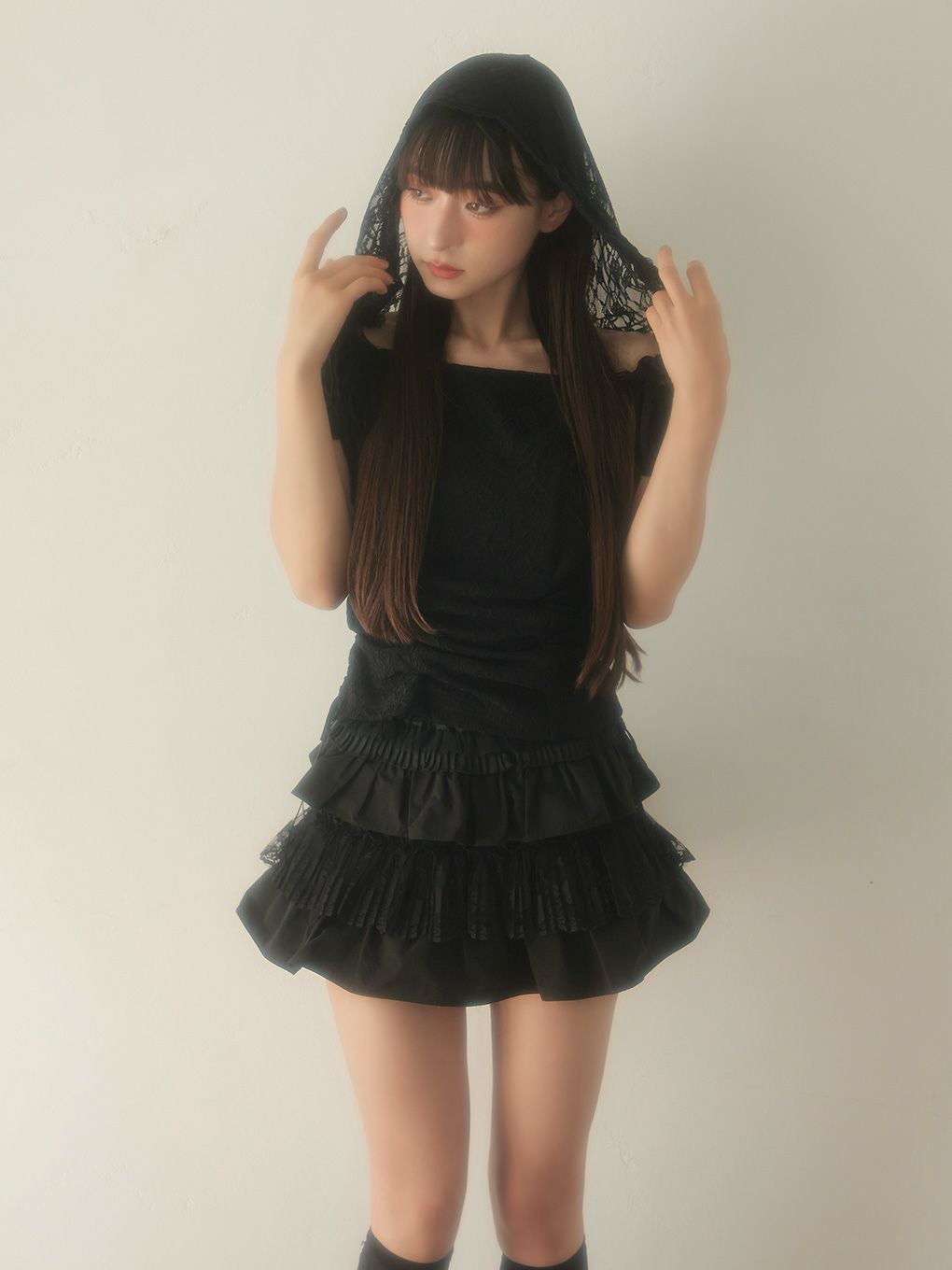 【BUBBLES】レースフーディートップス