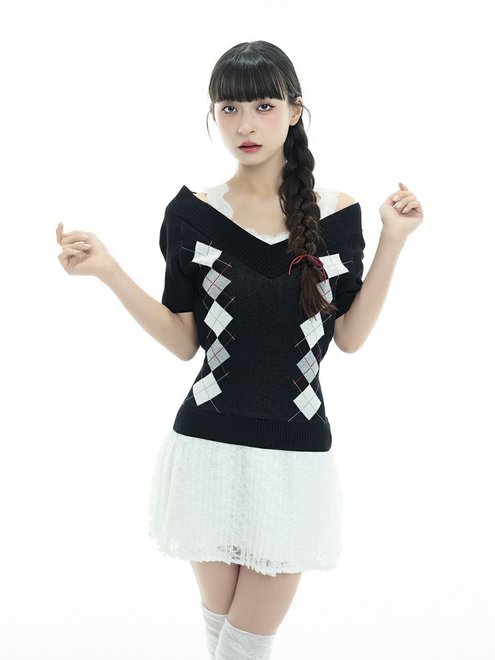 【BUBBLES】レイヤードプリーツワンピース