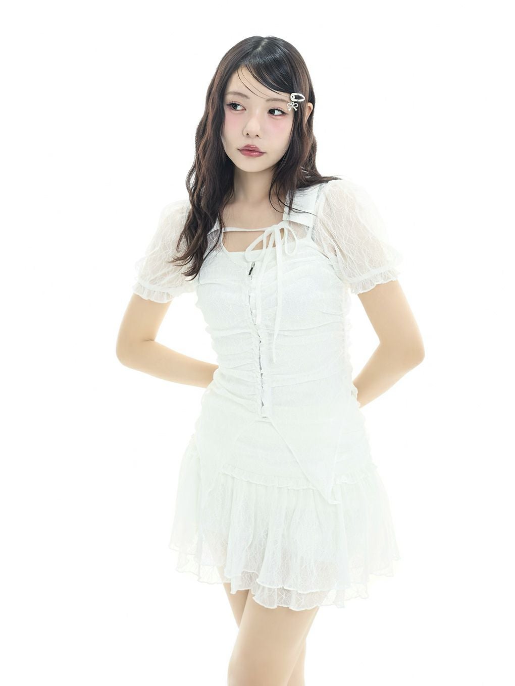 BUBBLES】ギャザーフレアレーススカパン | sparkling mall online store