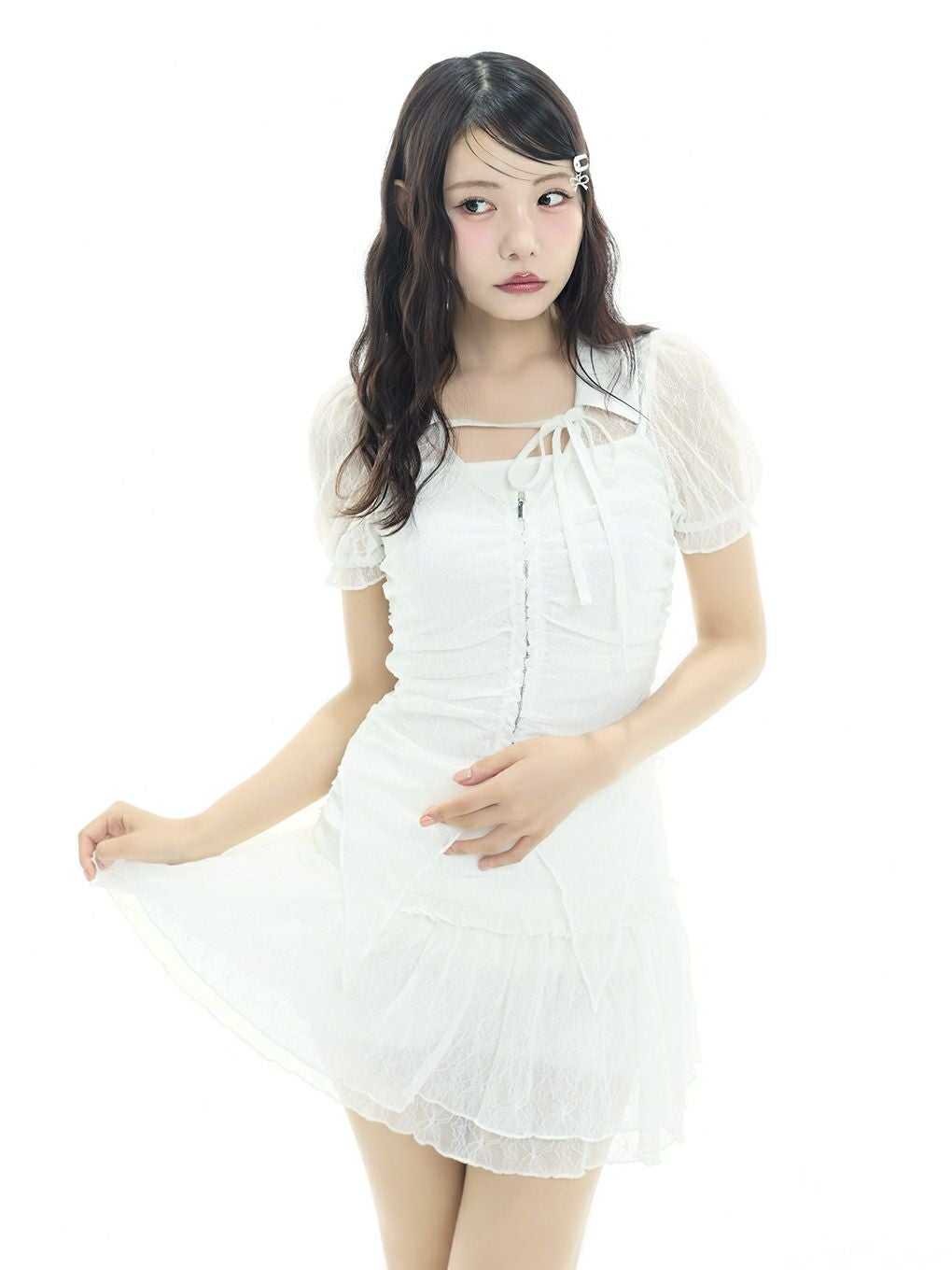 BUBBLES】ギャザーフレアレーススカパン | sparkling mall online store