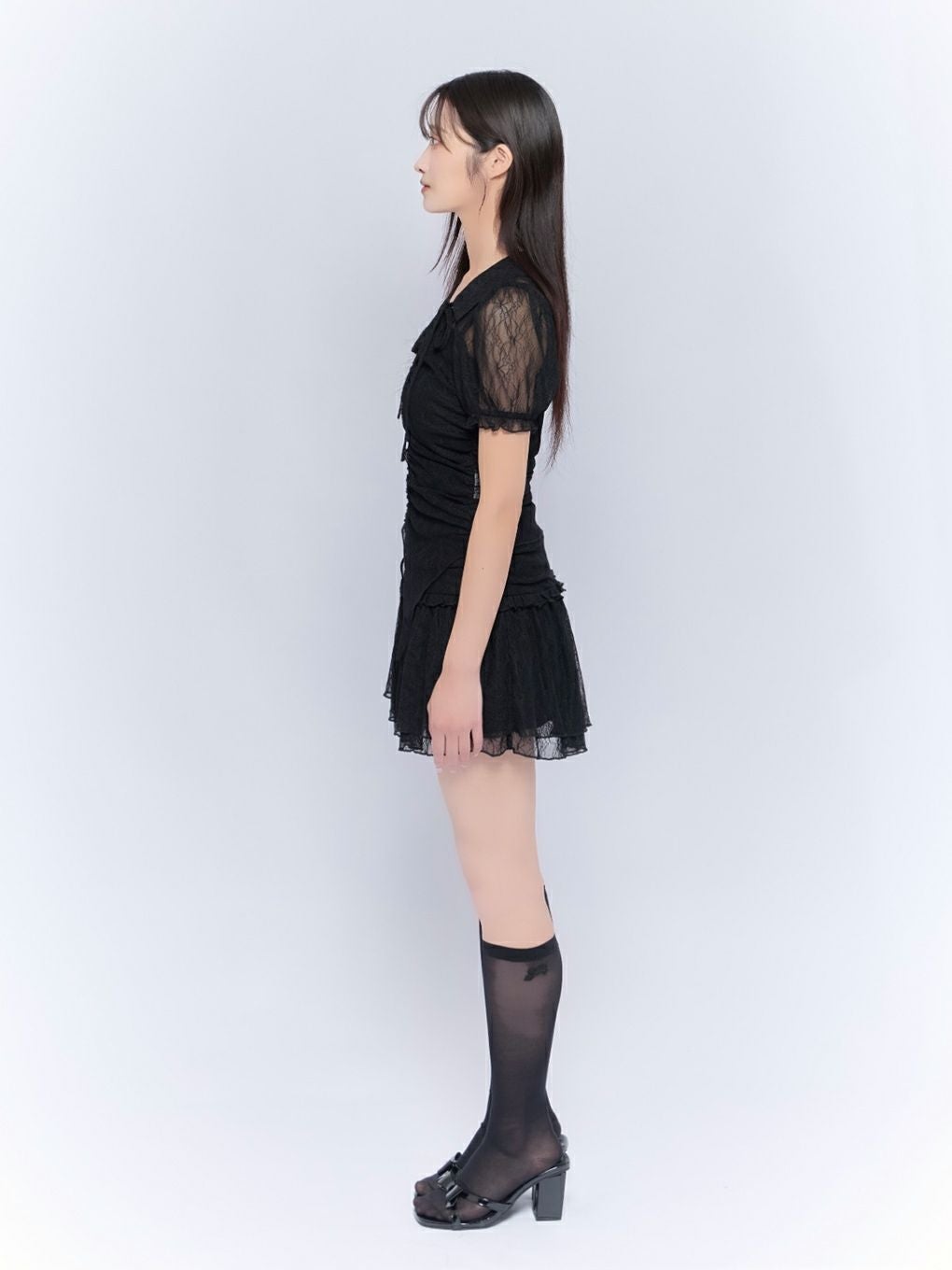 【BUBBLES】ギャザーフレアレーススカパン